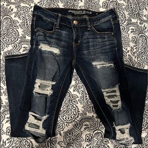 American eagle super stretch ripped jegging